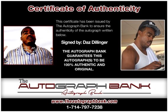 Daz Dillinger proof of signing certificate