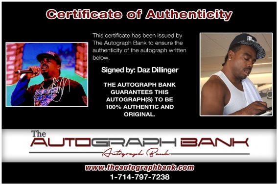 Daz Dillinger proof of signing certificate