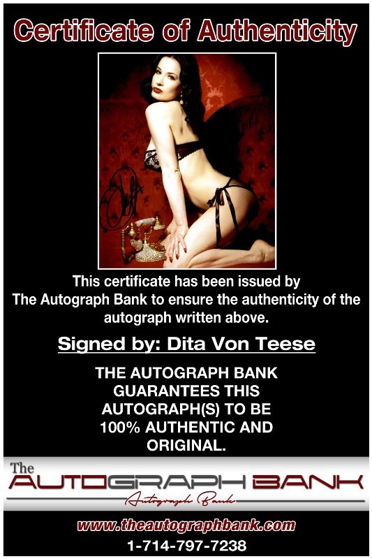 Dita Von proof of signing certificate