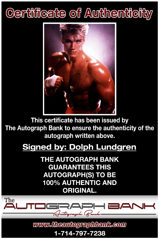 Dolph Lundgren proof of signing certificate