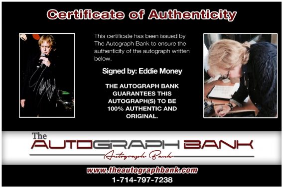 Eddie Money proof of signing certificate