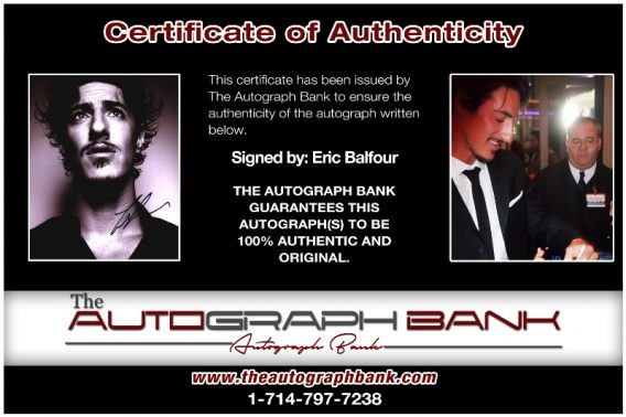 Eric Balfour proof of signing certificate