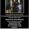 Eric Roberts proof of signing certificate