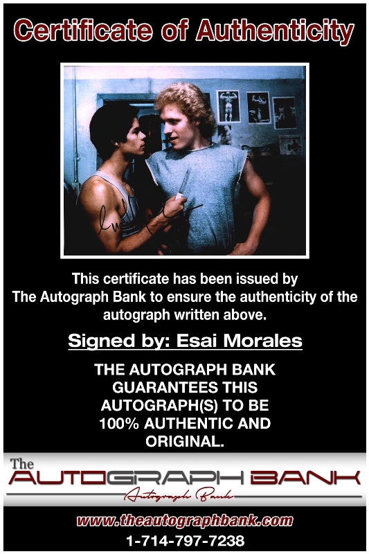 Esai Morales proof of signing certificate