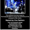 Foo Fighters proof of signing certificate