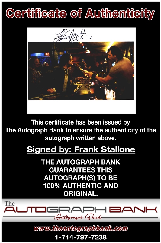 Frank Stallone proof of signing certificate