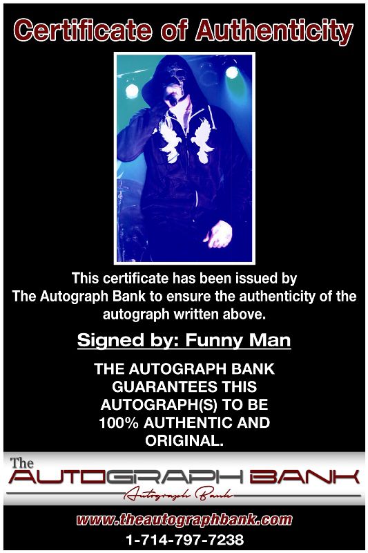 Funny Man of Hollywood Undead proof of signing certificate