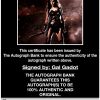 Gal Gadot proof of signing certificate