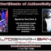 Gary Clark certificate of authenticity from the autograph bank