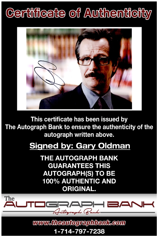 Gary Oldman proof of signing certificate