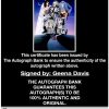Geena Davis proof of signing certificate