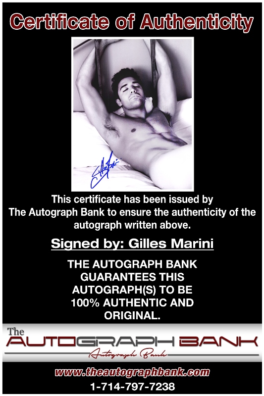Gilles Marini proof of signing certificate