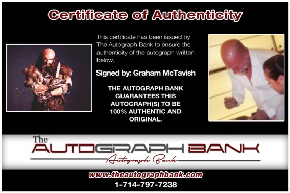Graham McTavish proof of signing certificate