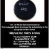Harry Styles proof of signing certificate