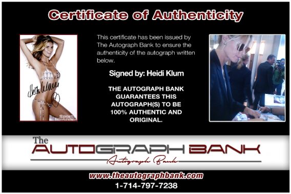 Heidi Klum proof of signing certificate