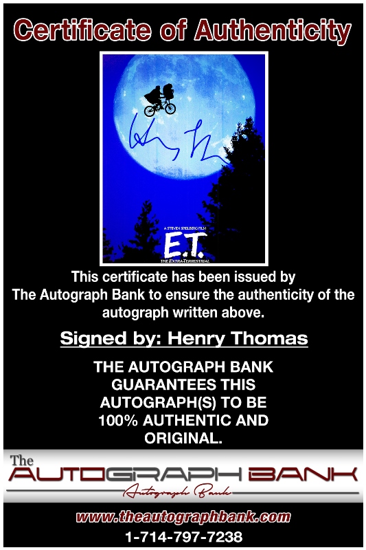 Henry Thomas proof of signing certificate