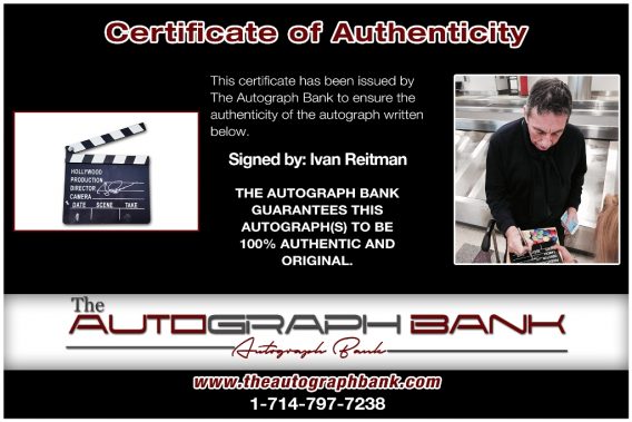 Ivan Reitman proof of signing certificate