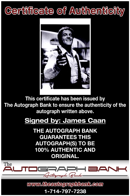 James Caan proof of signing certificate