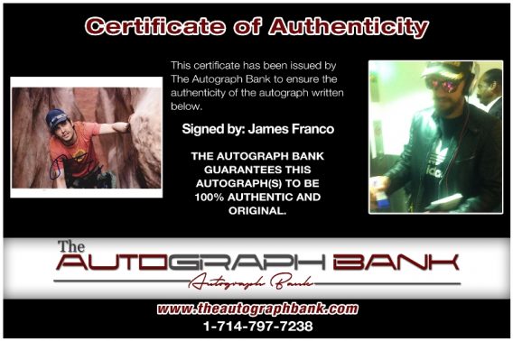 James Franco proof of signing certificate