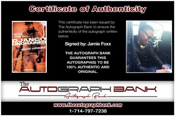Jamie Foxx proof of signing certificate