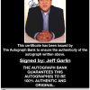 Jeff Garlin proof of signing certificate