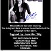 Jennifer Tilly proof of signing certificate