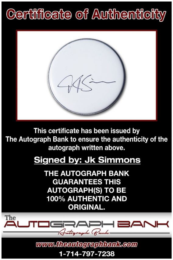 Jk Simmons proof of signing certificate