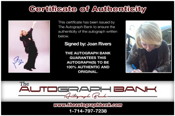 Joan Rivers proof of signing certificate