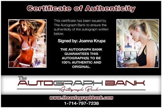 Joanna Krupa proof of signing certificate