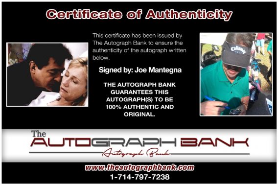 Joe Mantegna proof of signing certificate