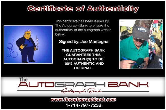 Joe Mantegna proof of signing certificate
