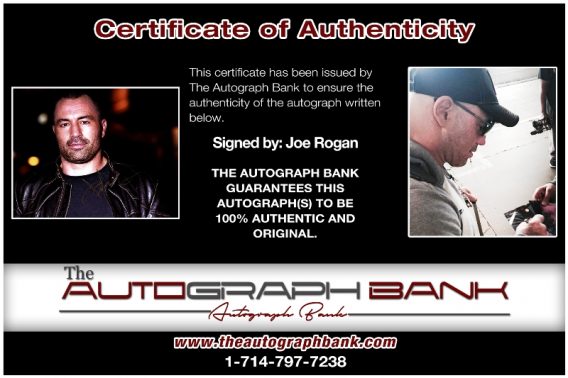 Joe Rogan proof of signing certificate
