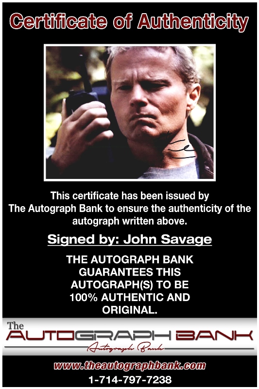 John Savage proof of signing certificate