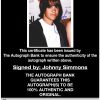 Johnny Simmons proof of signing certificate