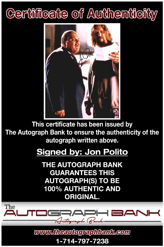 Jon Polito proof of signing certificate