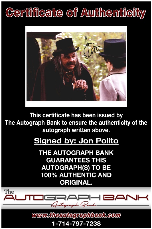 Jon Polito proof of signing certificate