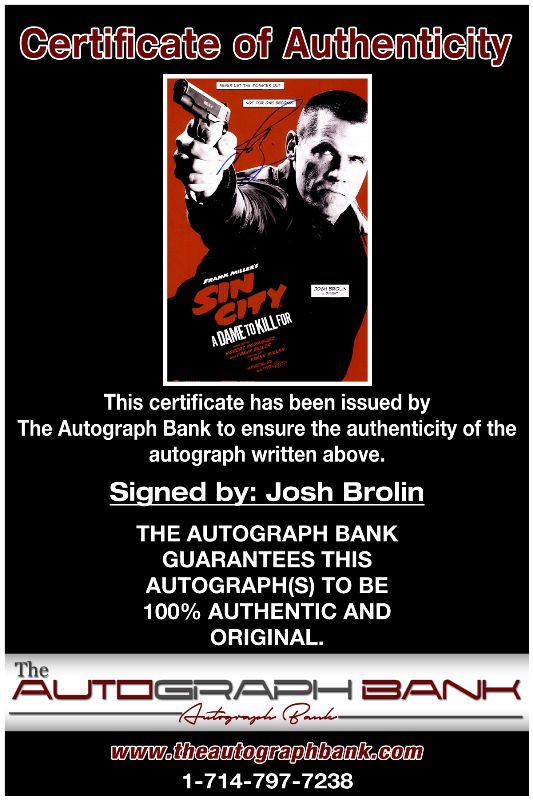 Josh Brolin proof of signing certificate