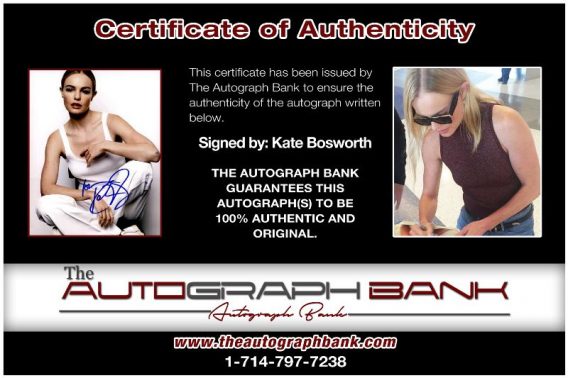 Kate Bosworth proof of signing certificate