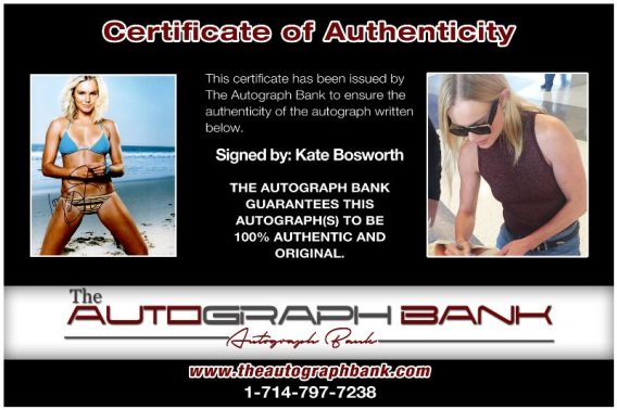 Kate Bosworth proof of signing certificate
