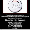 Kirk Hammett proof of signing certificate