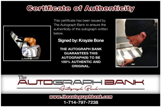 Krayzie Bone proof of signing certificate