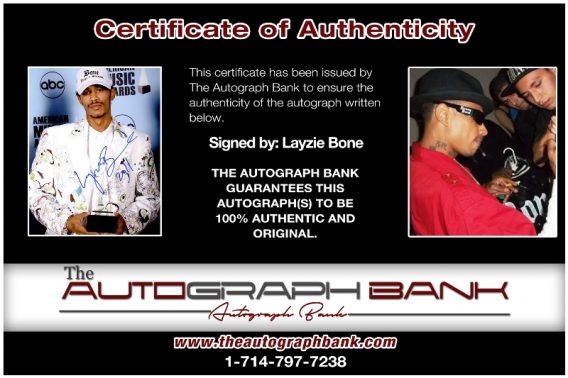 Layzie Bone proof of signing certificate
