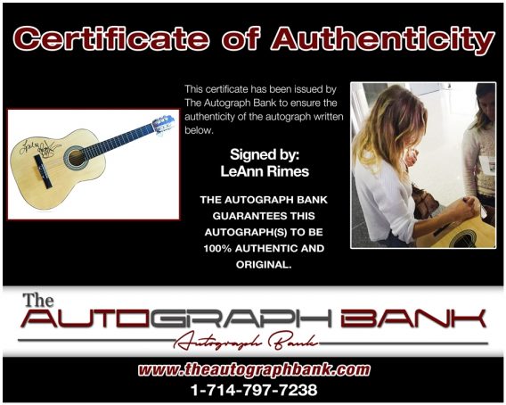 LeAnn Rimes proof of signing certificate