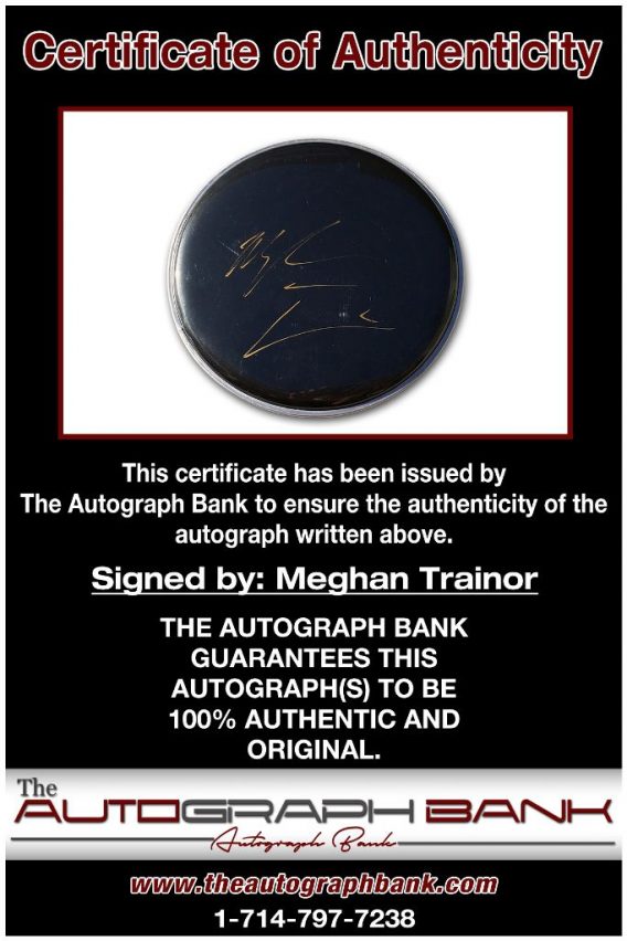 Meghan Trainor proof of signing certificate