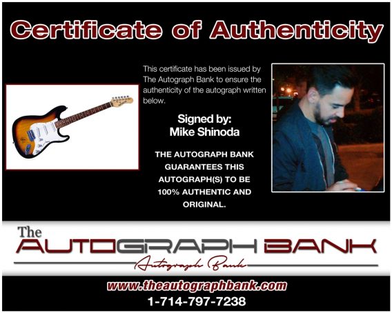 Mike Shinoda proof of signing certificate
