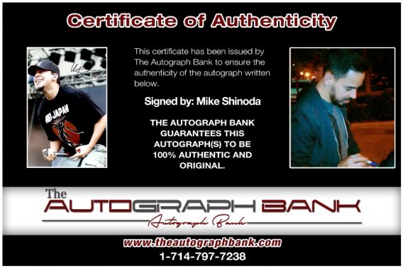 Mike Shinoda proof of signing certificate