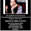 Mila Jovovich proof of signing certificate