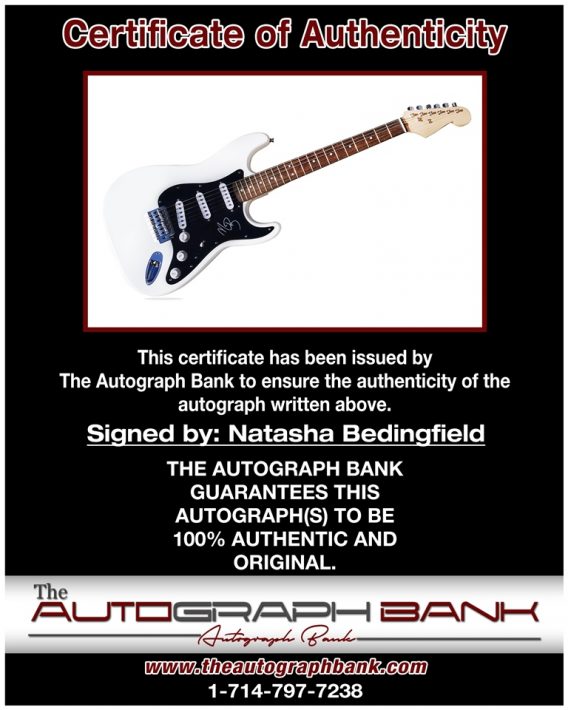 Natasha Bedingfield proof of signing certificate