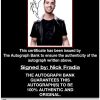 Nick Fradiani proof of signing certificate