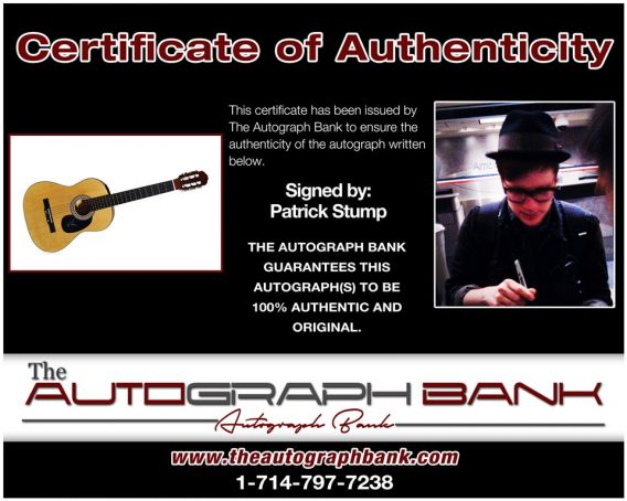 Patrick Stump proof of signing certificate